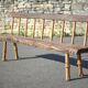 Large vintage wooden bench, old wooden bench, handcrafted bench, brutalist, entrance hall