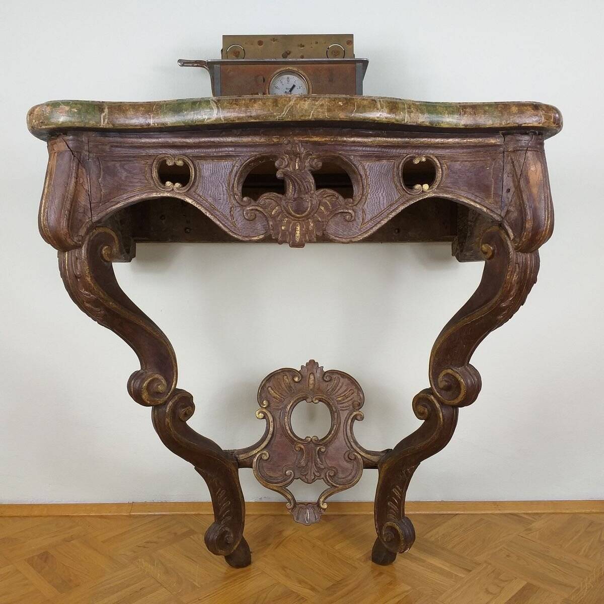 Antique German church console table, 19th century