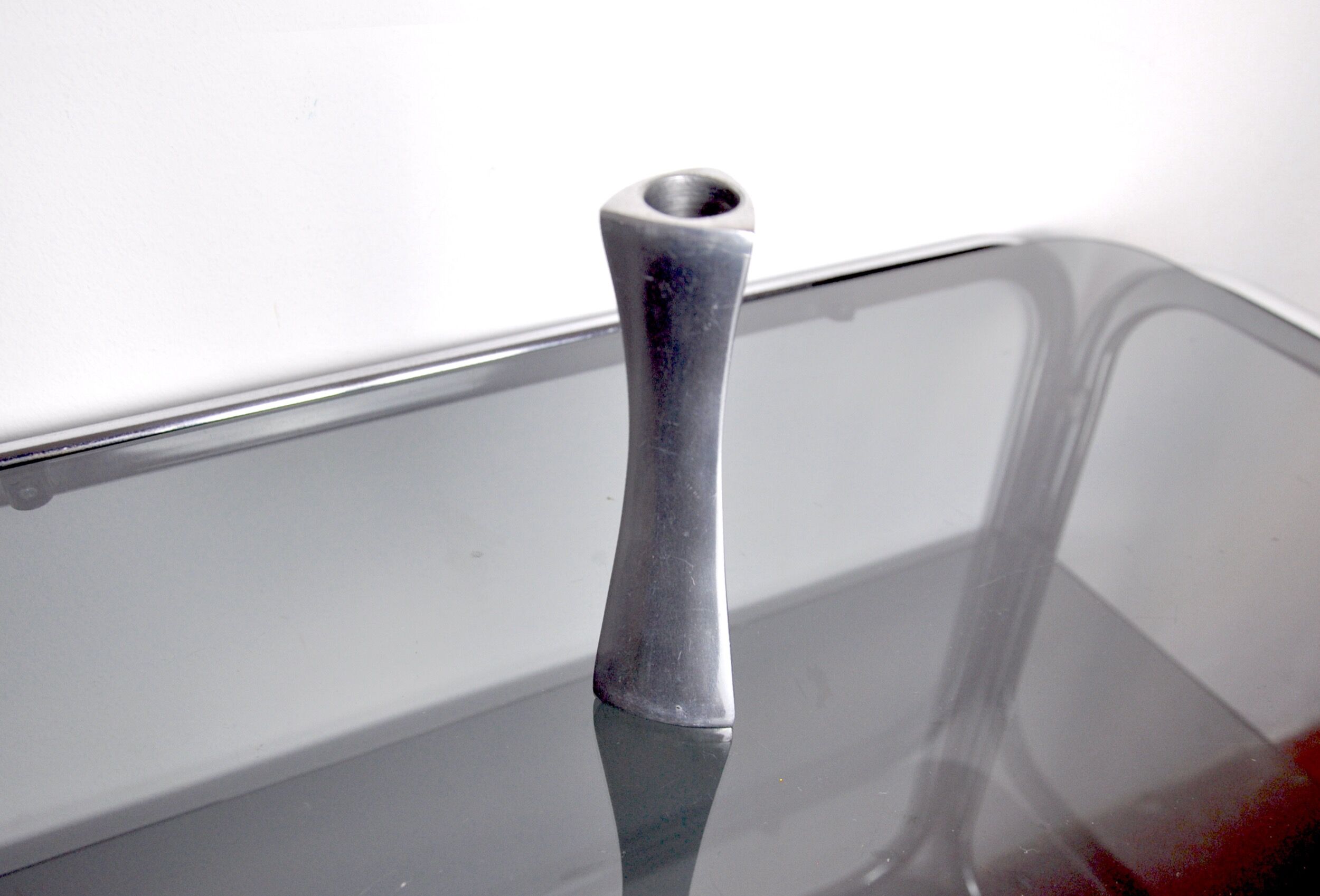 Brutalist candlesticks, solid aluminum by art3, Spain, 1970