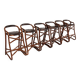 Tabourets de bar en bambou de milieu de siècle, design Horsnæs, Danemark, 1970.
