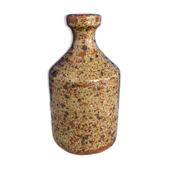 Vase bouteille en grès pyrité 1980