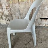 Antique chair stamp design henri massonnet plastic grey 80's vintage