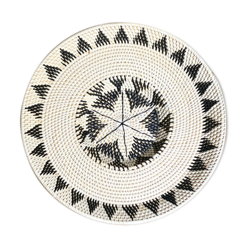 Round ethnic Balinese rattan tray