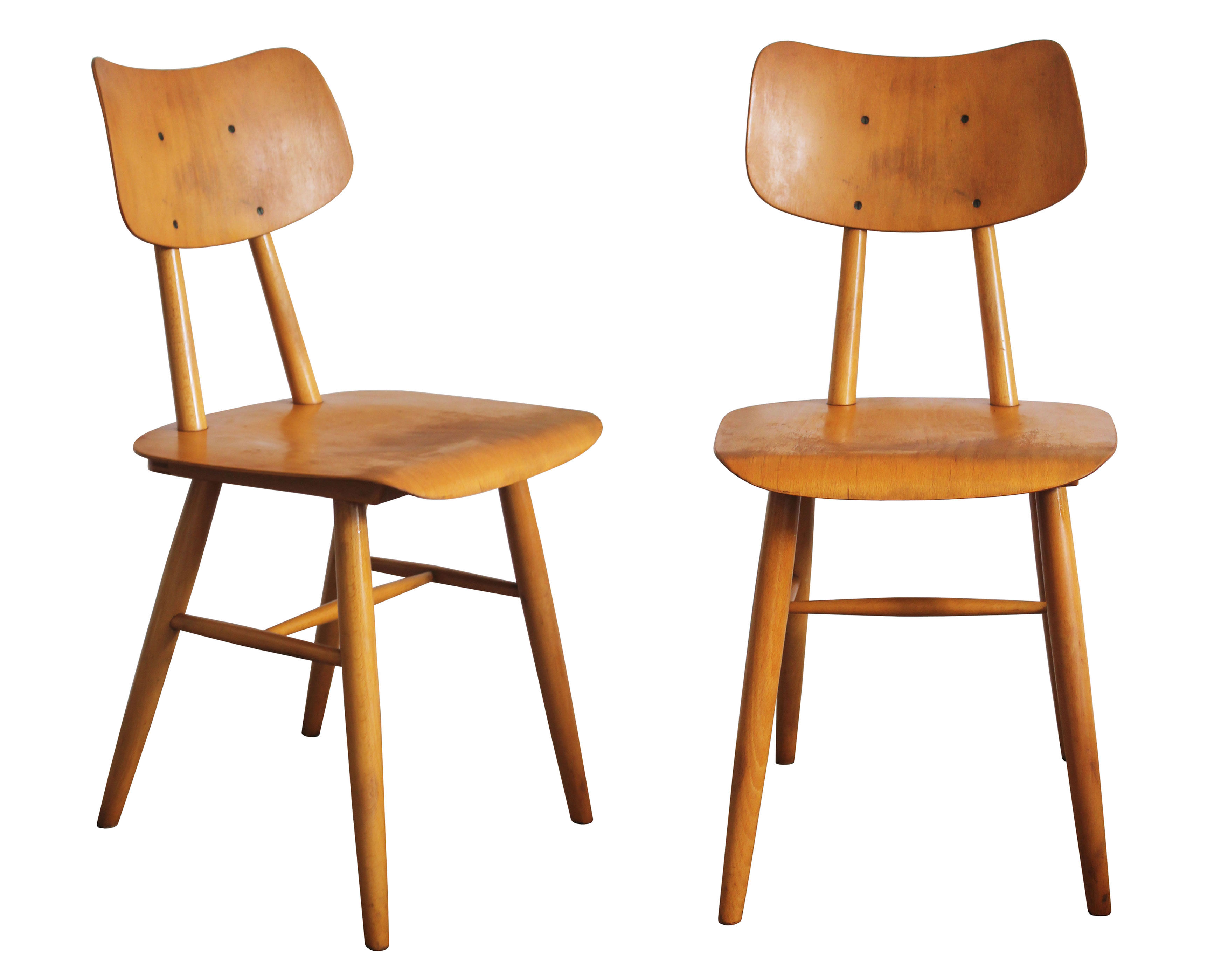 Paire de chaises de salle à manger mid century des années 1960 par ton