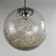 Large globe pendant lamp made of Italian glass with gold-grey speckles