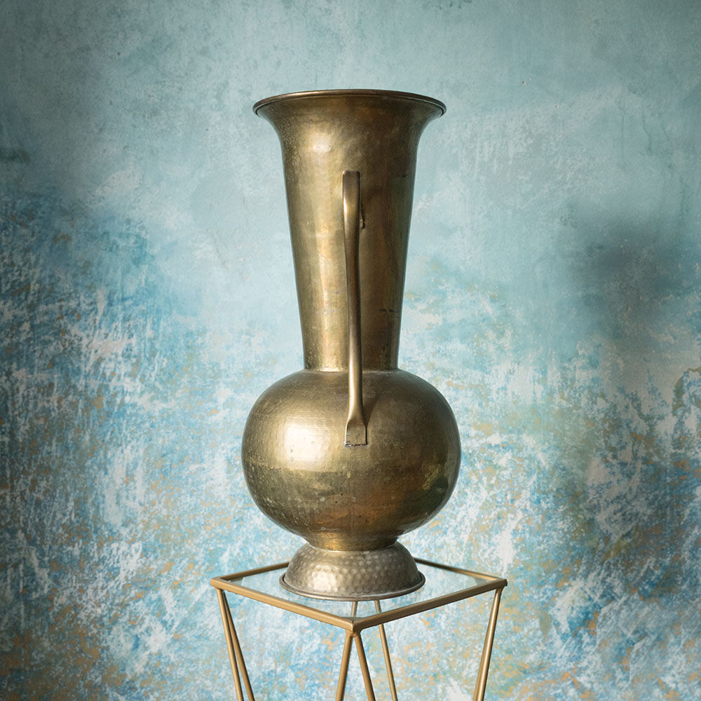 Hammered brass Italian vase