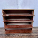 Modernist shoe cabinet 1960 in vintage walnut