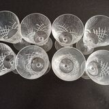 Set of 8 crystal wine glasses