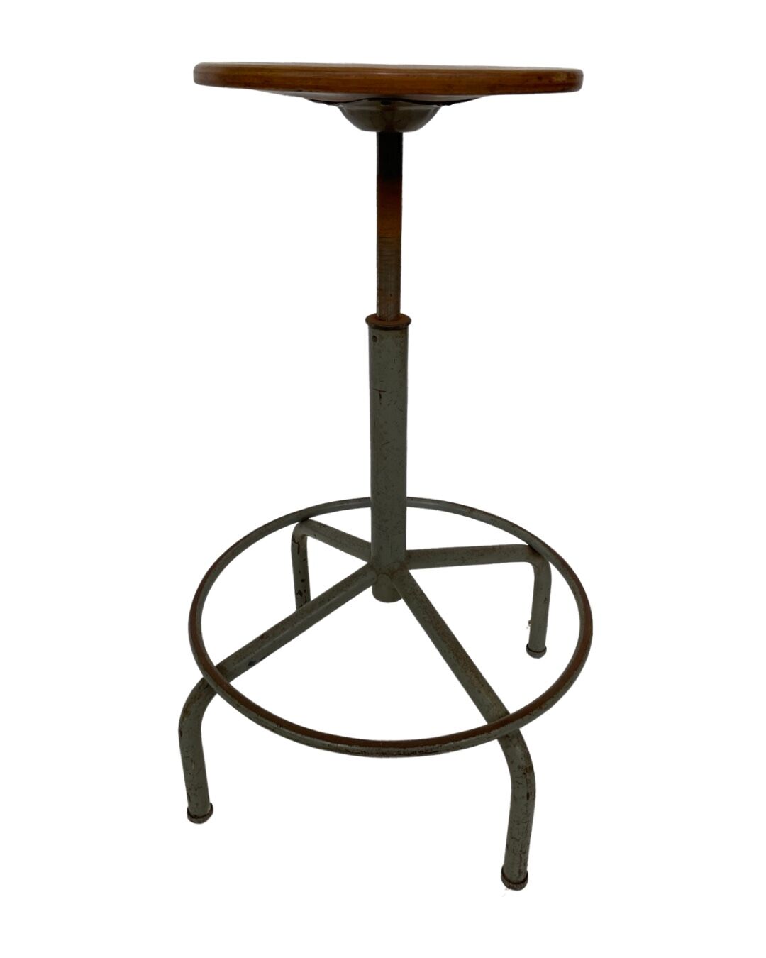 Vintage industrial workshop stool work stool adjustable in height 60's design