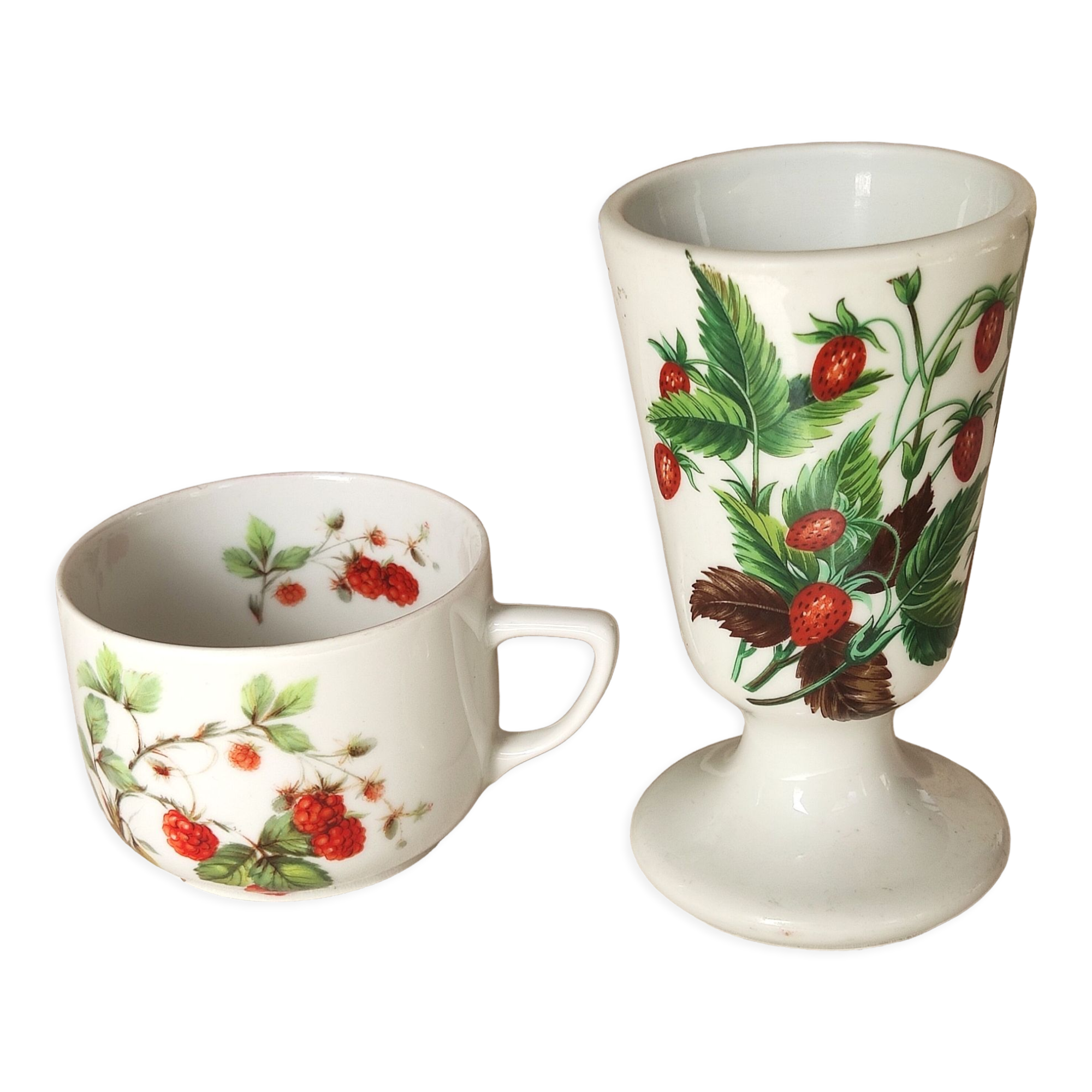 Matching mazagran and cup - paris porcelain