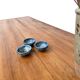Large modernist farmhouse table in solid beech, thick dowelled top.