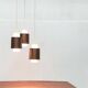 Triple cascade pendant lamp in copper and glass from the modern German space age of the mid-century by Staff, 1960s.