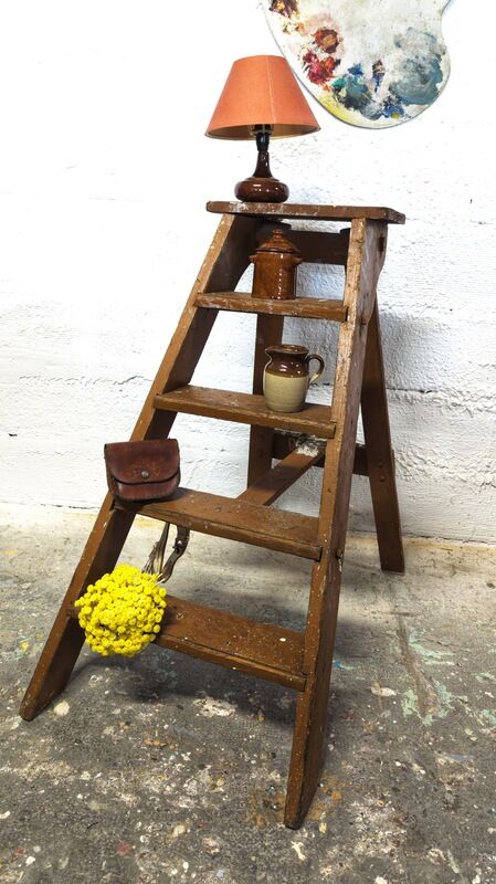 Old wooden stepladder