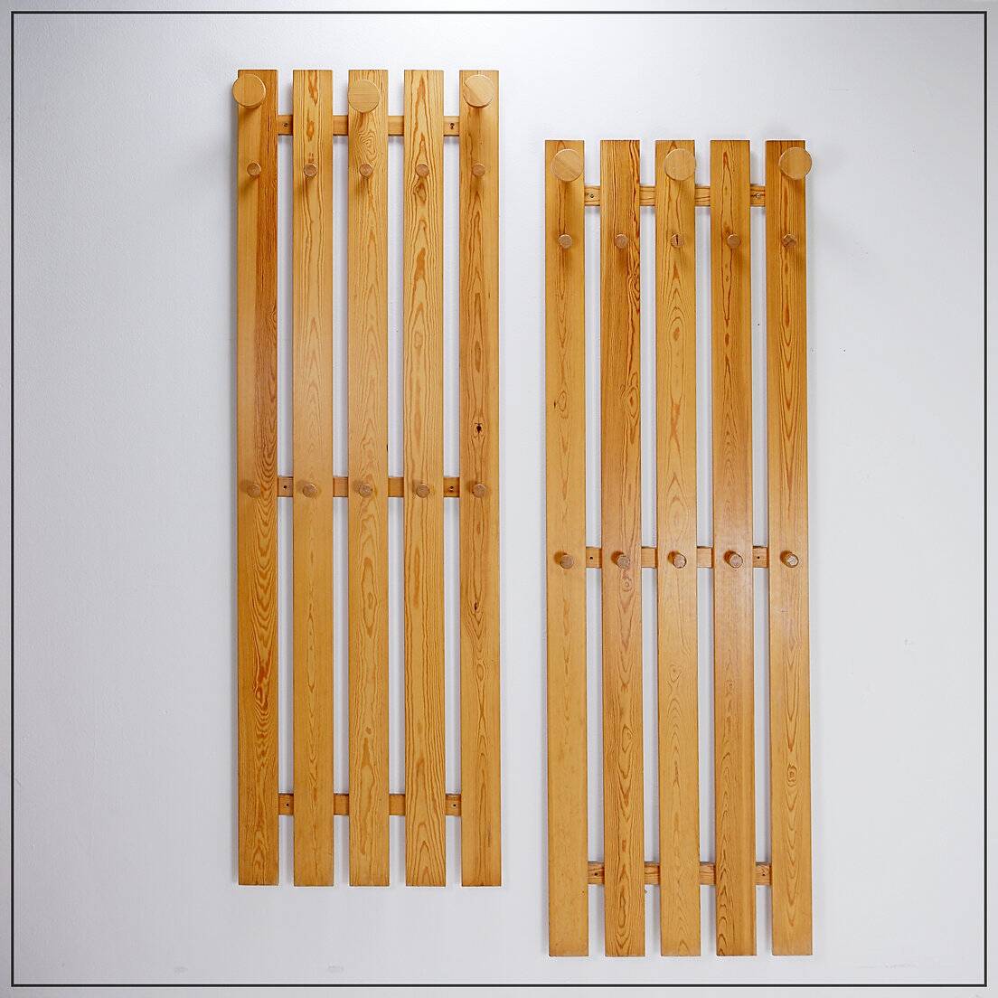 Pair of Slatted Wall Coat Racks