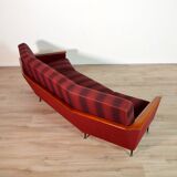 Rare curved vintage teak canapé 1950s / Decor series Deutschland 83