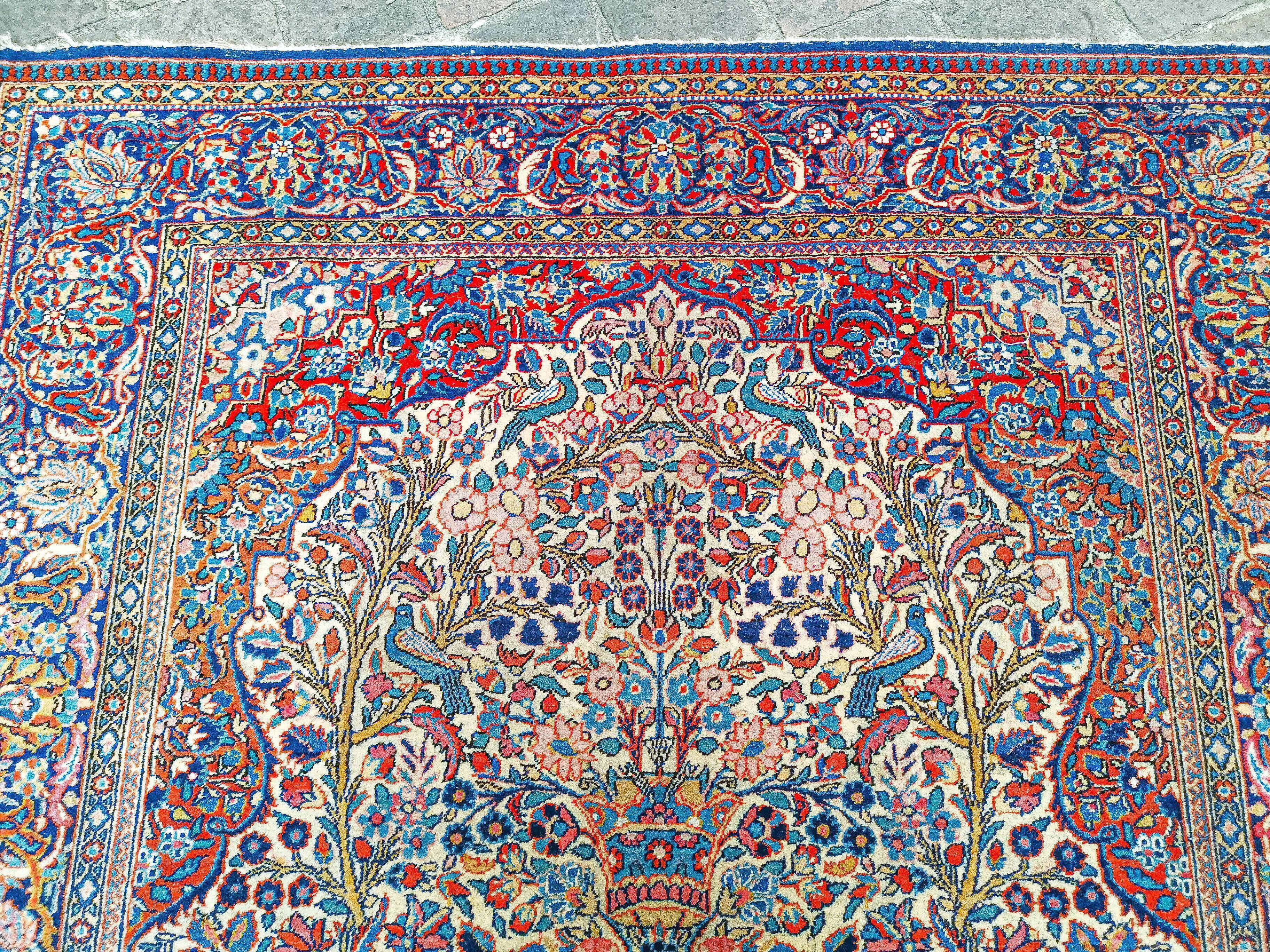 Ancient handmade Persian Oriental carpet Keshan 2. 10 x 1. 35m