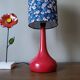 Vintage red bakelite touch lamp, Liberty floral lampshade