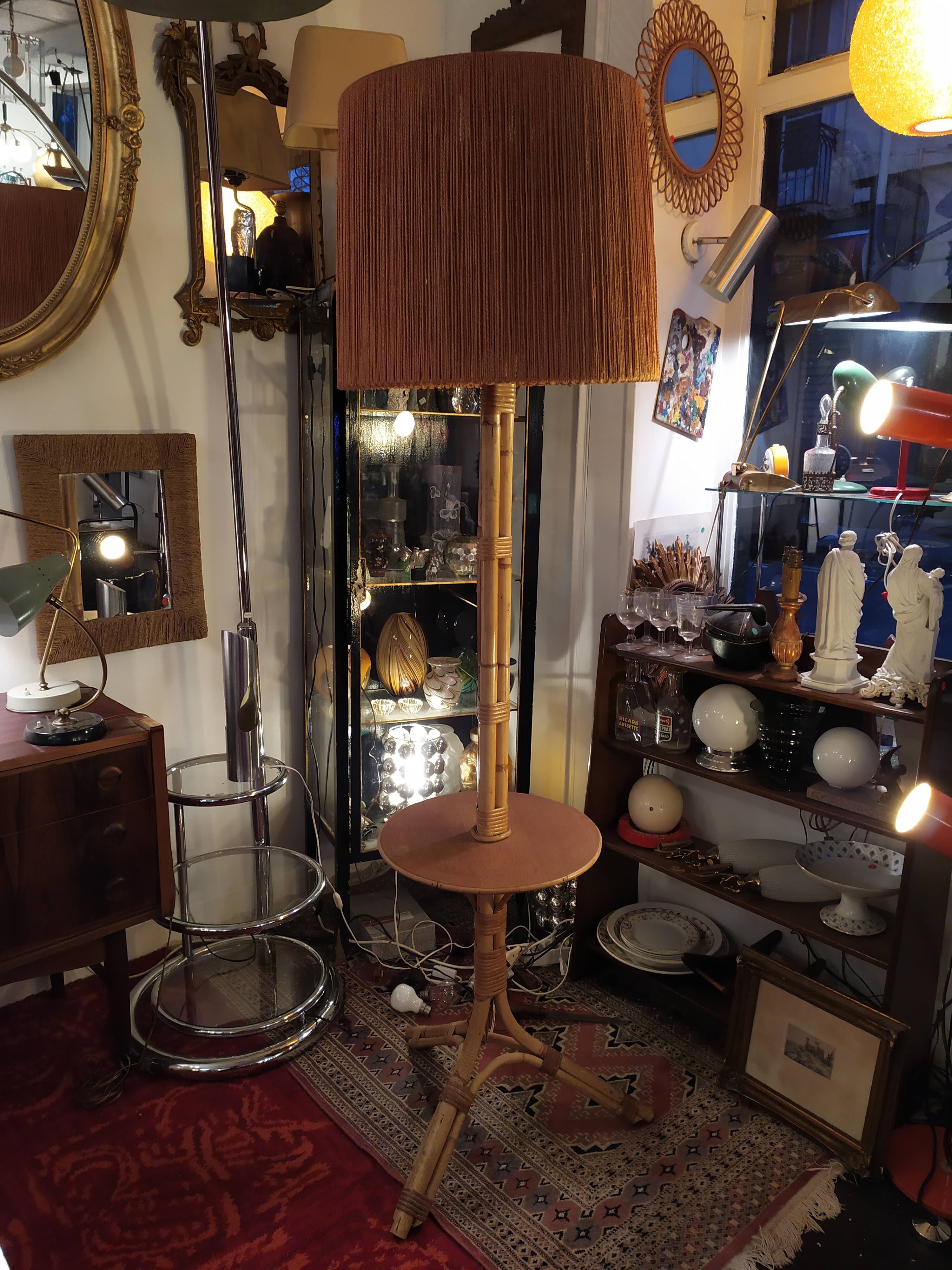 Rotin lamppost vintage rope