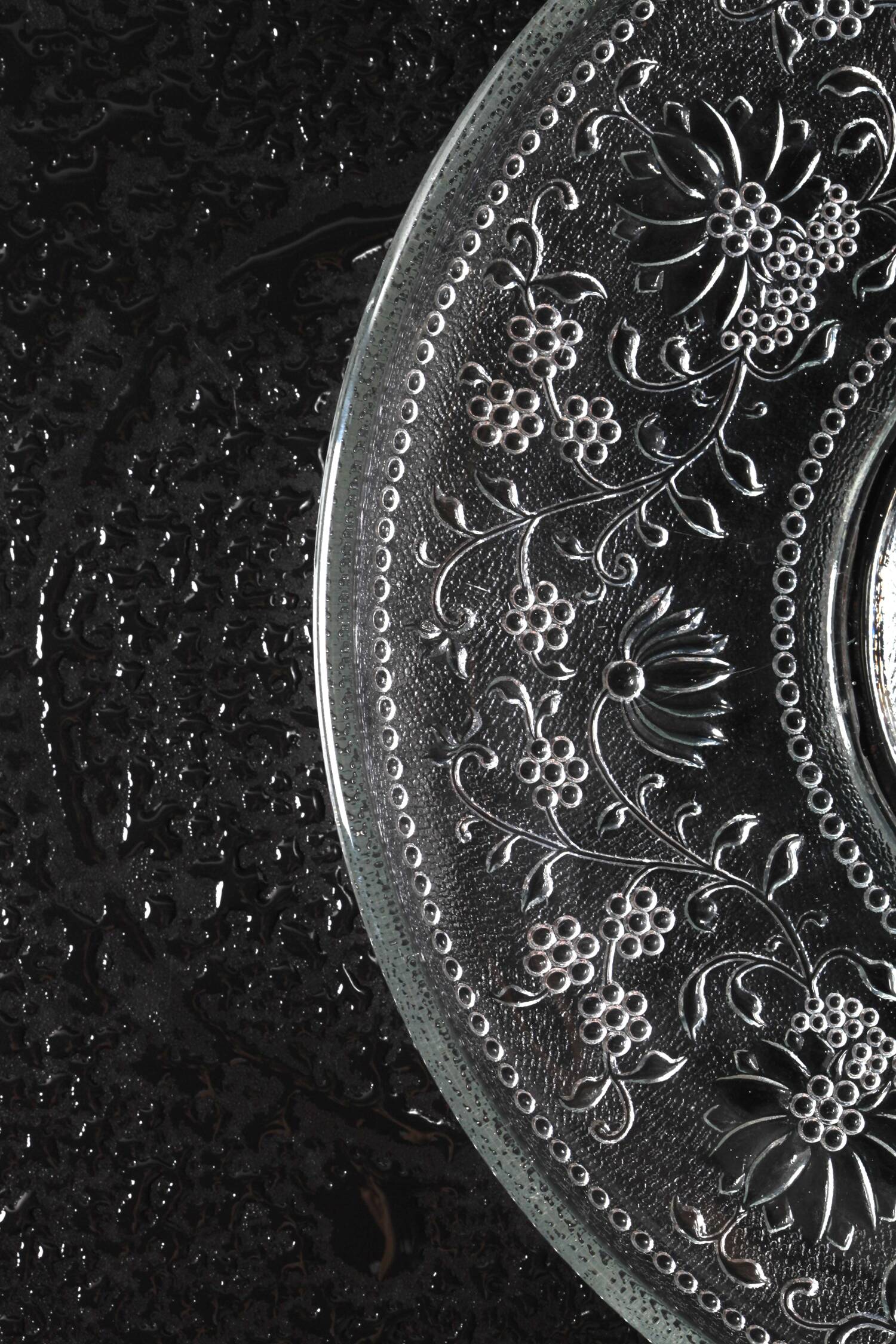 Cibulak Glass Plate: Mid-Century Clear Modern Platter by Pavel Panek/ 1974