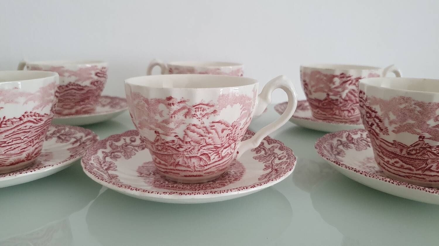 Myotts Country Life Set of 6 Cups and Saucers - England