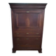 Secretary with a drop-down front in mahogany and flame veneer.