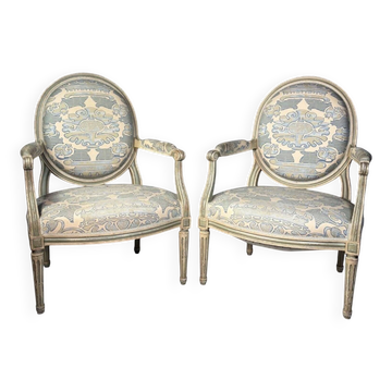 Paire de fauteuils de style Louis XVI