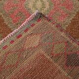 Brown Pink Classic Persian Runner Rug, 83x308Cm
