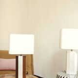 Lampe la Luco finition laquée blanc & or blanc