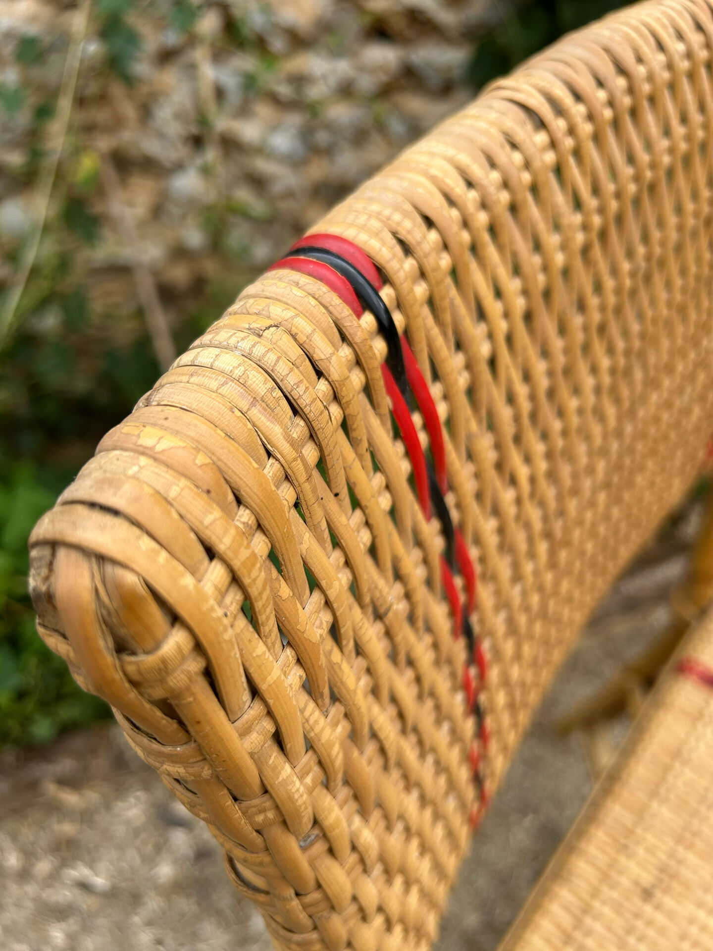 Set de 3 chaises en rotin vintage