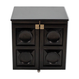 Brutalist bar in ebonized oak, Belgium, 1970