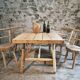 Ensemble de salle à manger rustique fait main avec table en chêne et frêne et 4 chaises, années 1960
