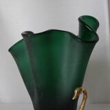 Vintage Italian blown glass handkerchief vase