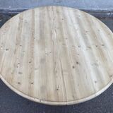 Interior's extendable round tripod dining table renovated in solid wood