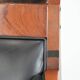 Fauteuil Art Déco en cuir noir et bois