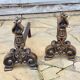 Paire de CHENETS Laiton Massif VINTAGE