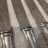 12 silver-plated metal table knives, Platil rocaille silversmith design, 24.6cm