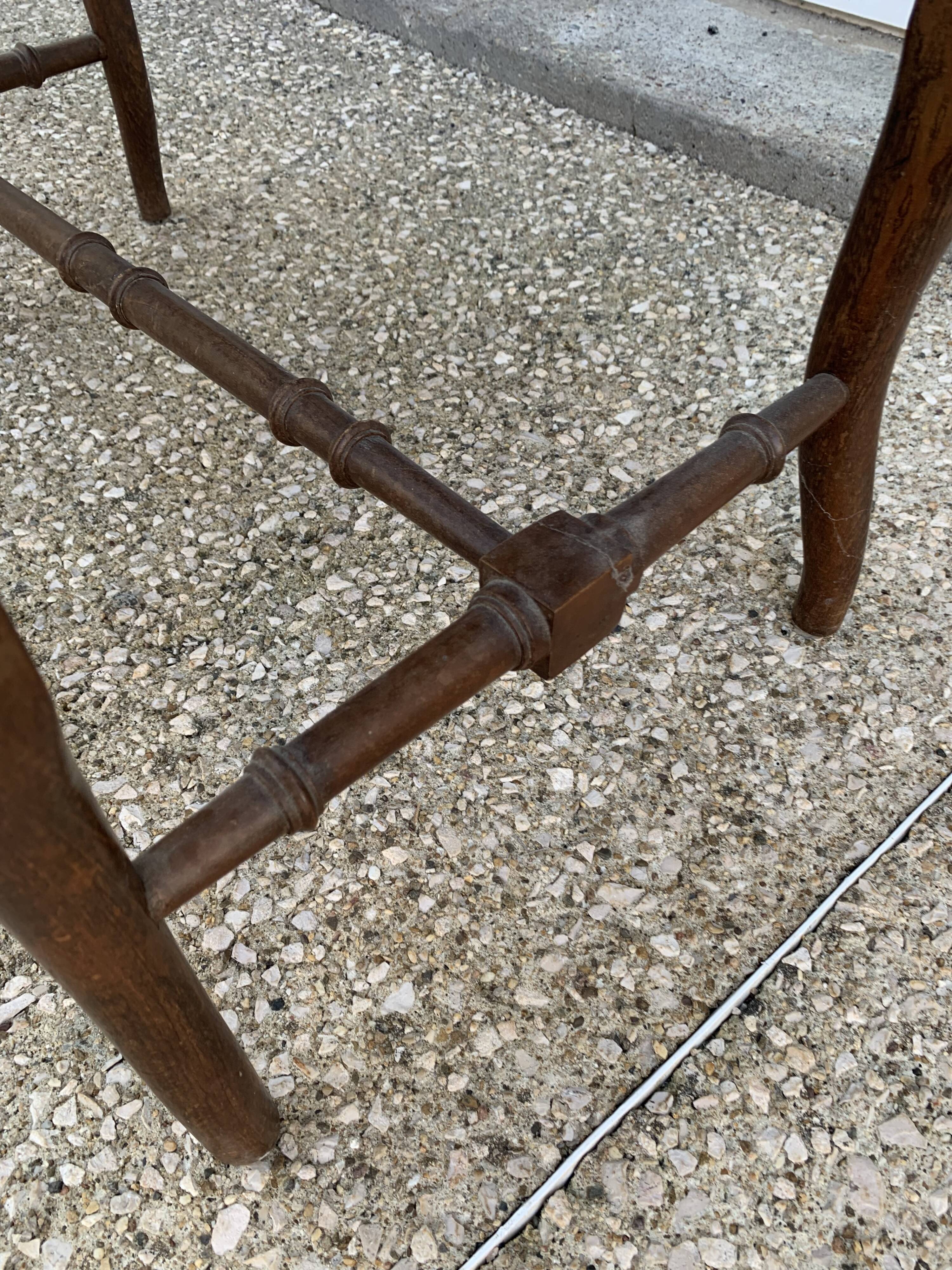 Banc ancien assise cannage