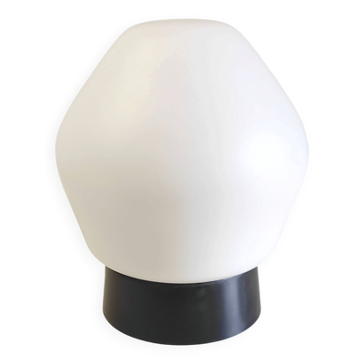 Plafonnier par PHILIPS en verre blanc et monture en ABS noir - 70's