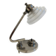 Modernist table lamp from the 30s and 40s in chrome-plated brass, molded glass lampshade