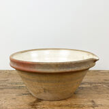 French antique glazed terracotta tian beige mixing bowl