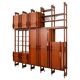 Teak, walnut and brass bookcase, Italy, 1960s