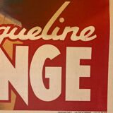 Affiche ancienne vintage chanteuse Jacqueline Fontange78 X  118  cm entoilée
