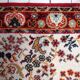 Vintage French Savonnerie wool rug, ivory field & rosace medallion, crimson border, c. 1950s — 202 × 290 cm — 1C1281