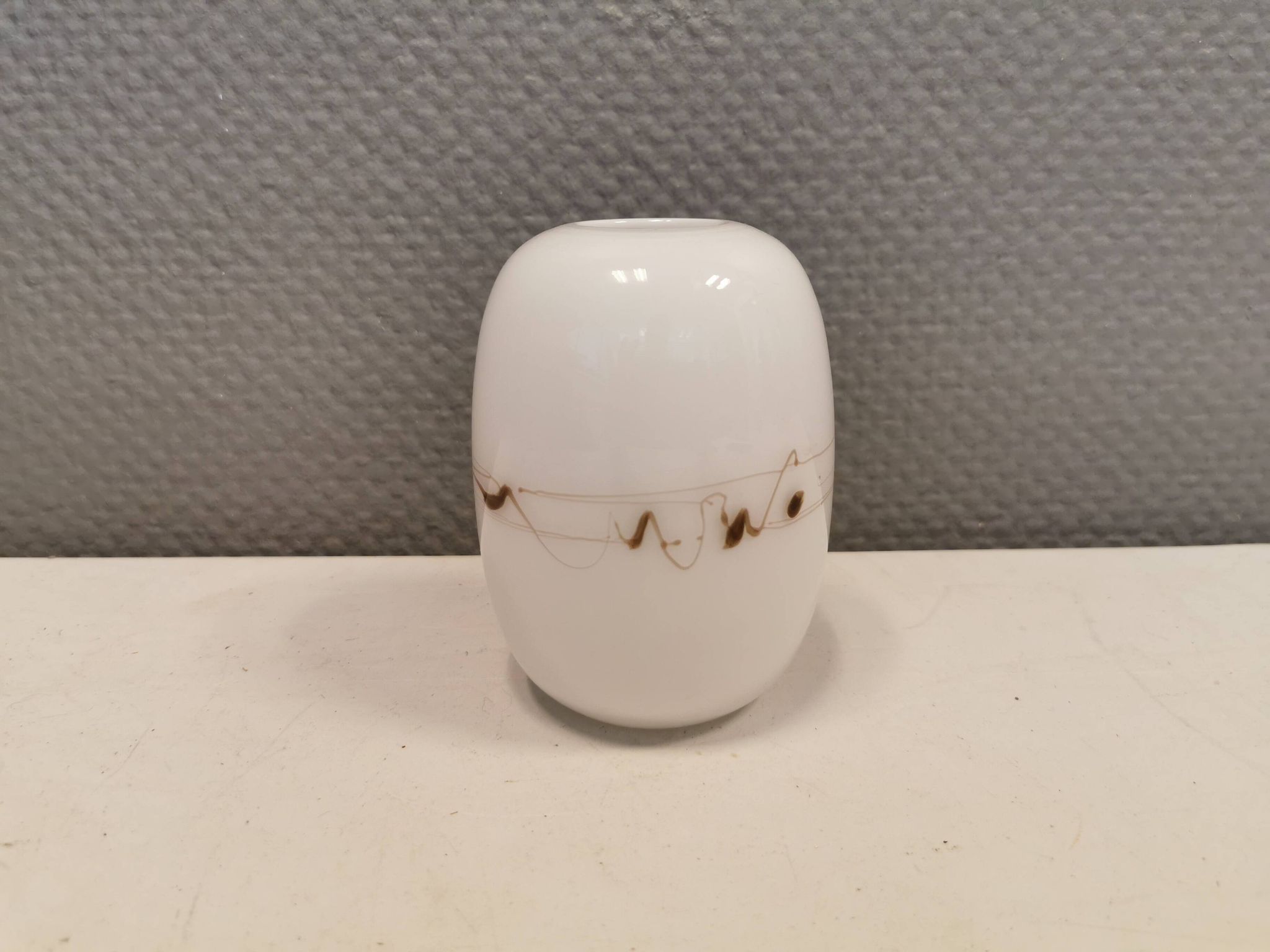 Small beautiful vase, designed by Michael Bang for Holmegaard Denmark in 1983.