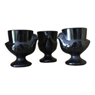 black hen egg cups
