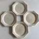 Set of 4 plates Creil and Montereau octagonal pearls Directoire 1800