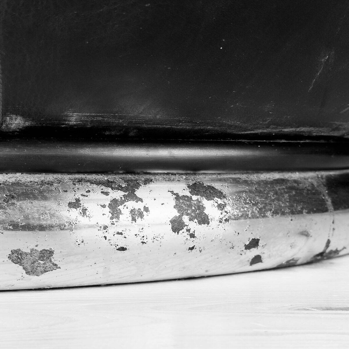 Brutalist black armchair by Boris Krstulović, Yugoslavia, Croatia, 1970s.