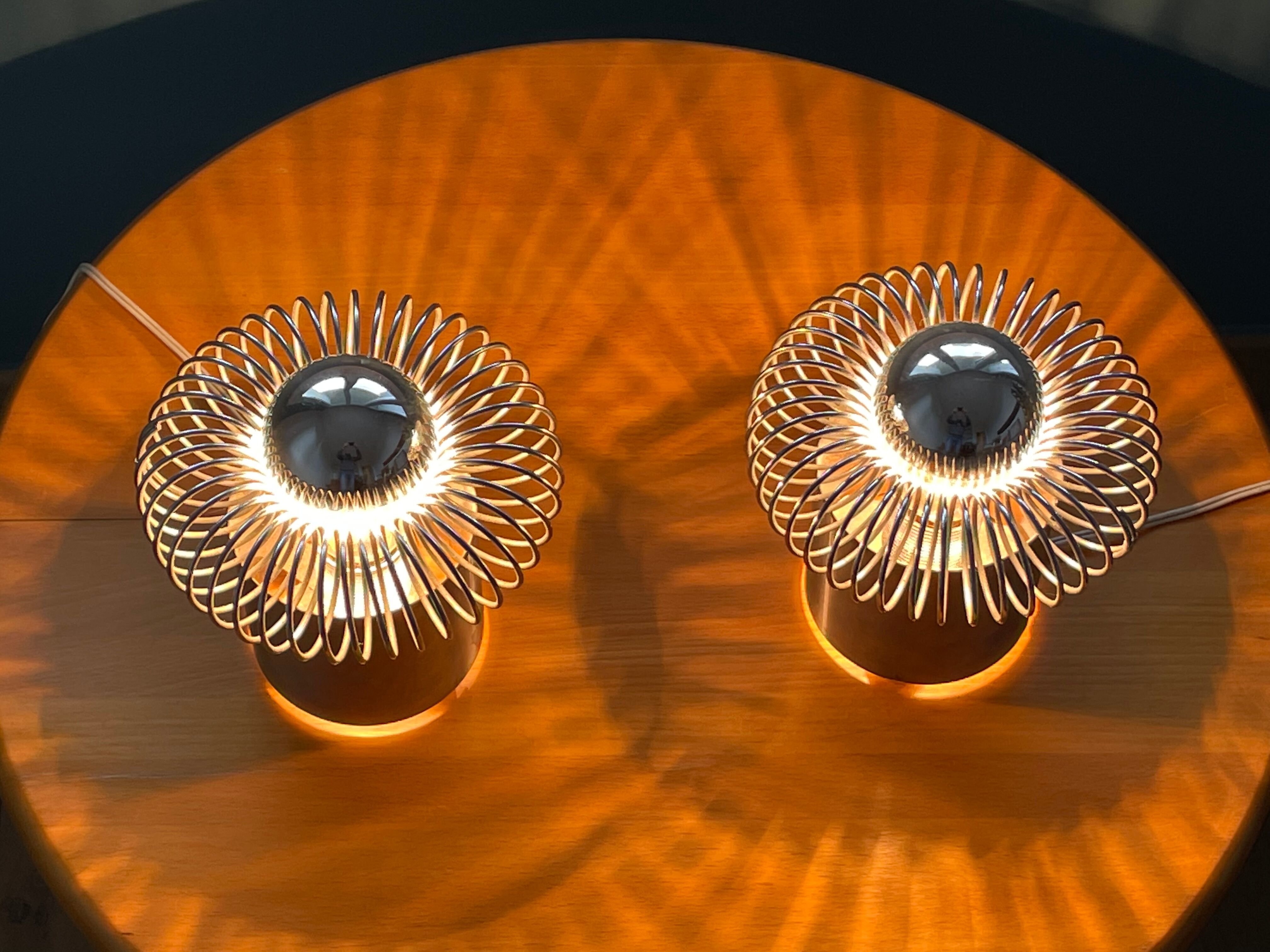 Pair of spring lamps by Andrea Lazzari