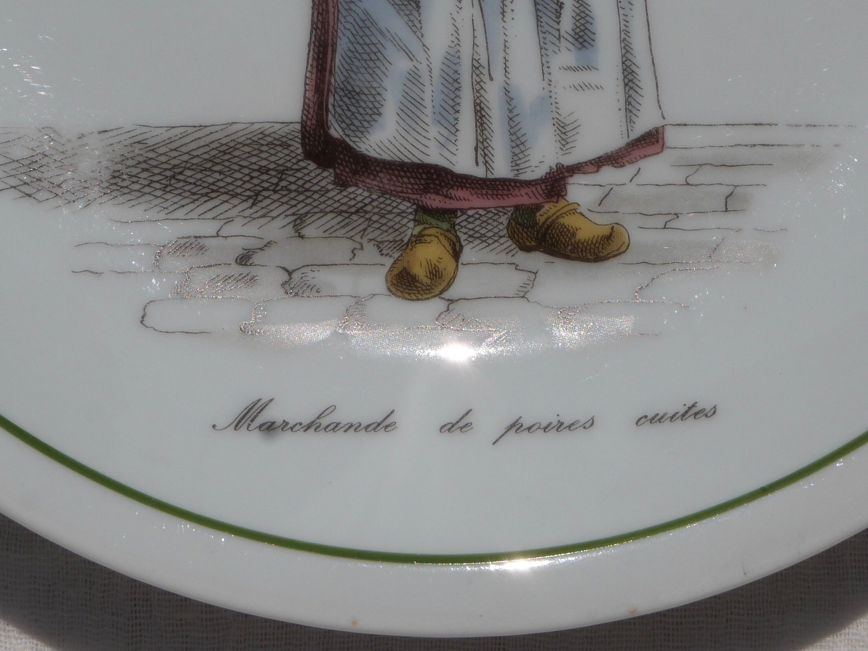 Set of 6 dessert plates "Métiers Vieux Paris"