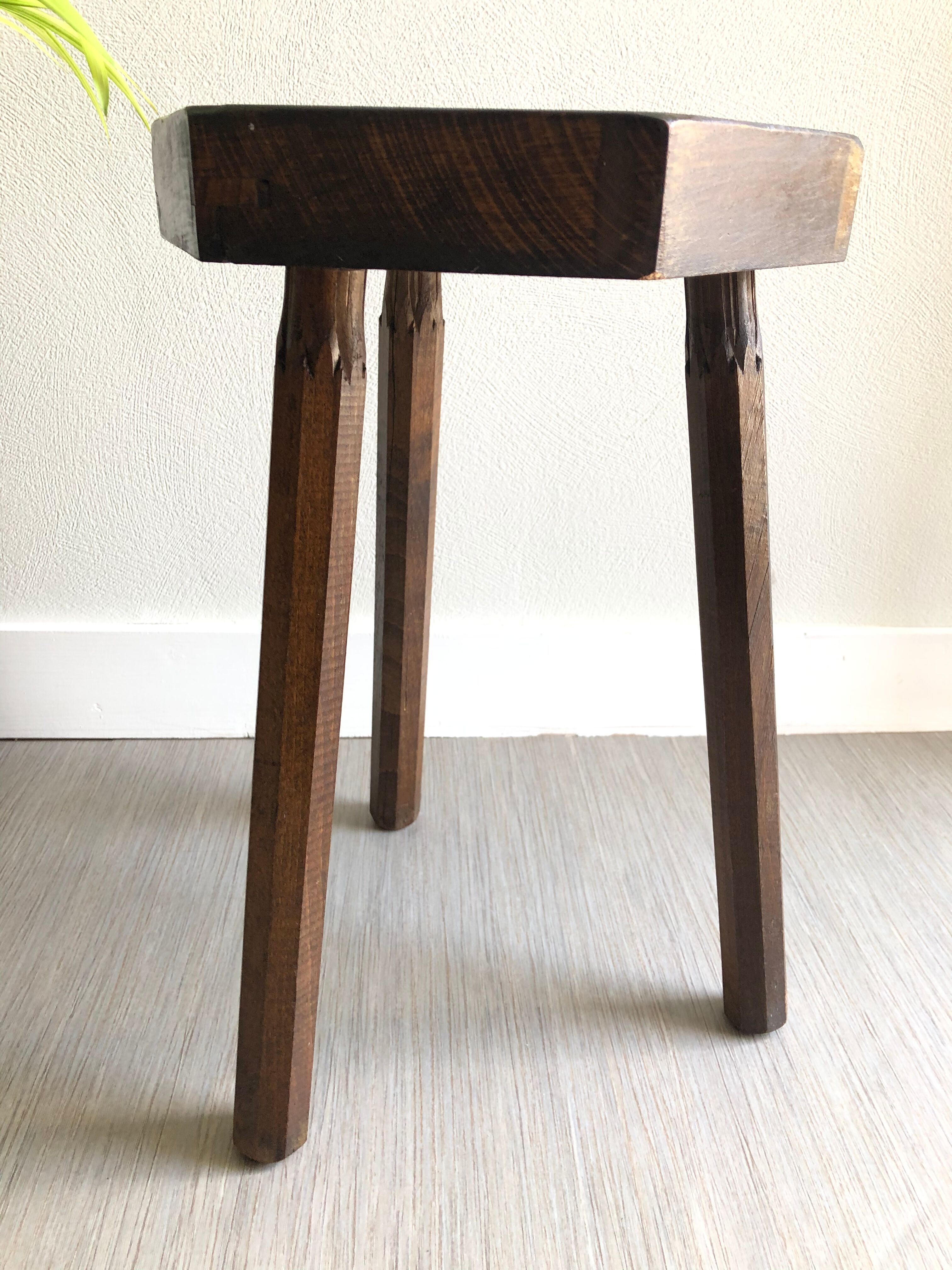 Wood tripod stool